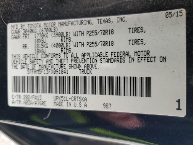 2015 TOYOTA TUNDRA DOU 5TFRM5F13FX091841
