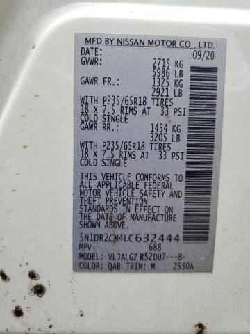 2020 NISSAN PATHFINDER 5N1DR2CN4LC632444
