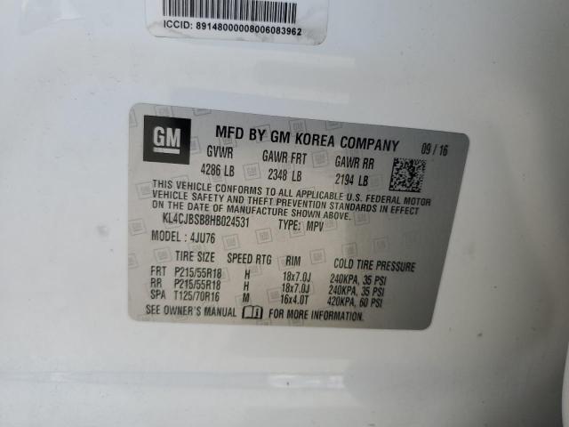 2017 BUICK ENCORE PRE KL4CJBSB8HB024531