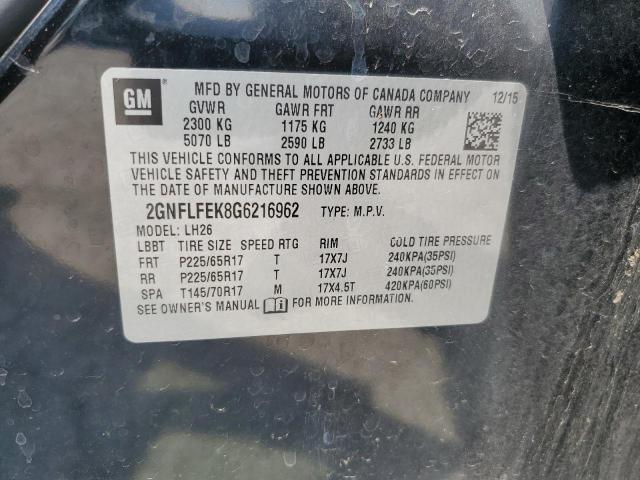 2016 CHEVROLET EQUINOX LT - 2GNFLFEK8G6216962