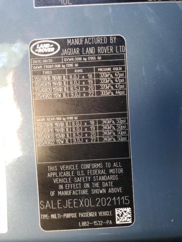 2020 LAND ROVER DEFENDER 1 SALEJEEX0L2021115