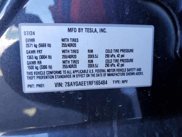 2024 TESLA MODEL Y 7SAYGAEE1RF165484