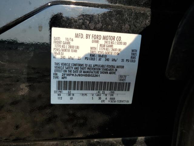 2017 FORD EDGE SEL 2FMPK3J93HBB02261