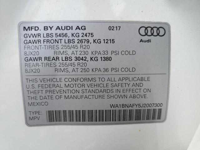 2018 AUDI Q5 PREMIUM WA1BNAFY5J2007300