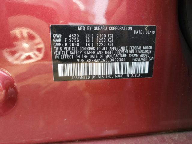 2020 SUBARU LEGACY PRE 4S3BWAC65L3002309