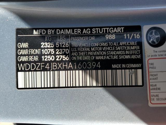 2017 MERCEDES-BENZ E 300 WDDZF4JBXHA160394