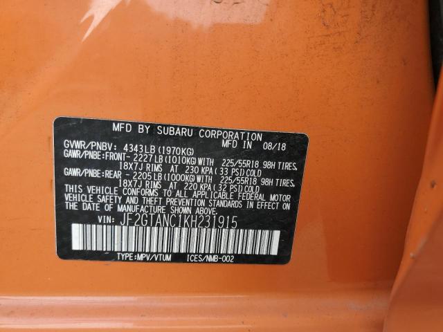 2019 SUBARU CROSSTREK JF2GTANC1KH231915