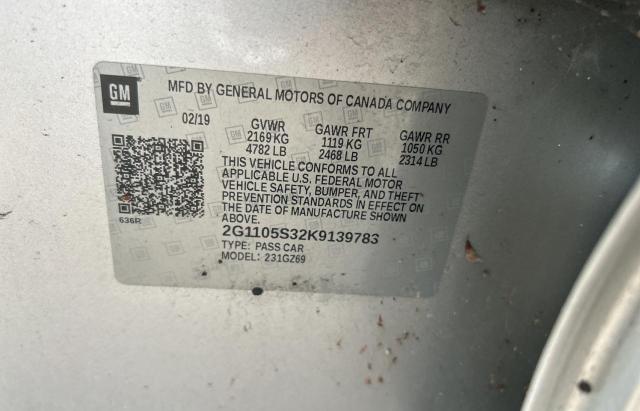 2019 CHEVROLET IMPALA PRE - 2G1105S32K9139783