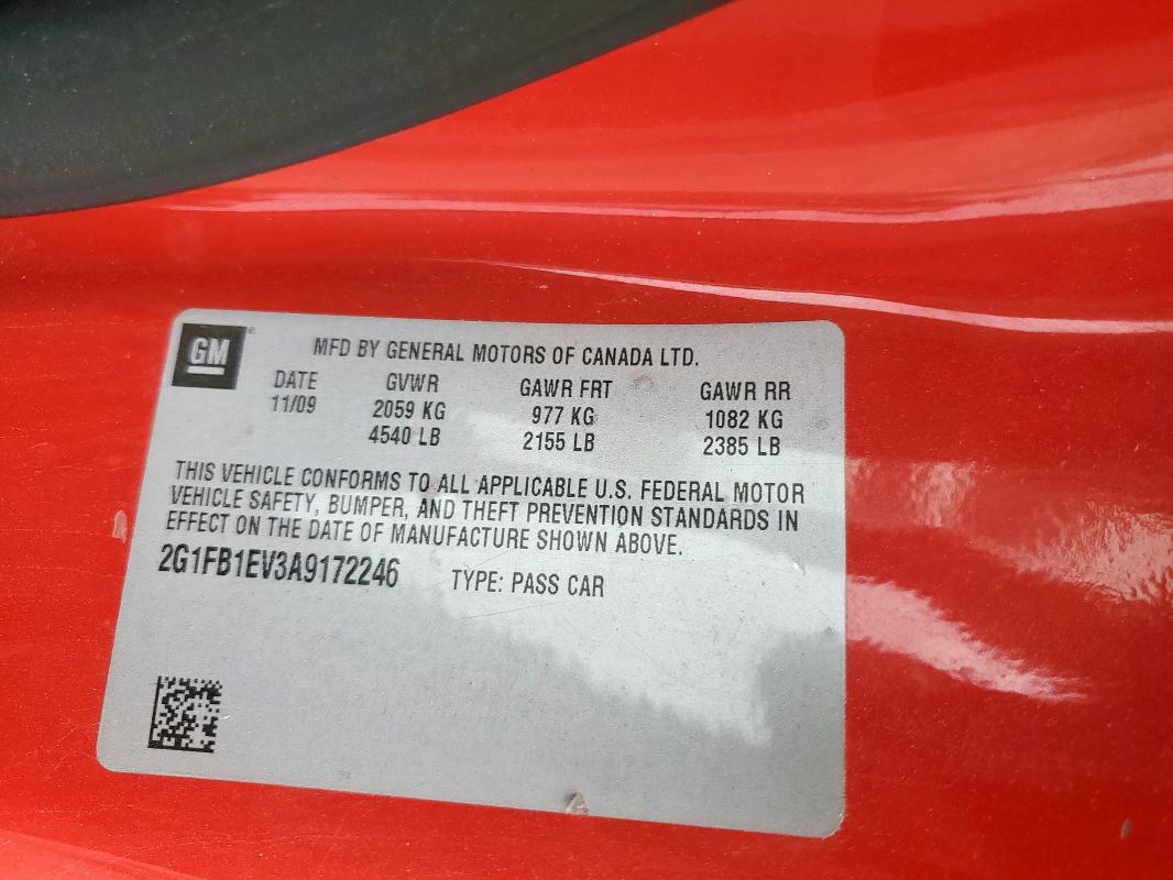 2010 CHEVROLET CAMARO LT - 2G1FB1EV3A9172246