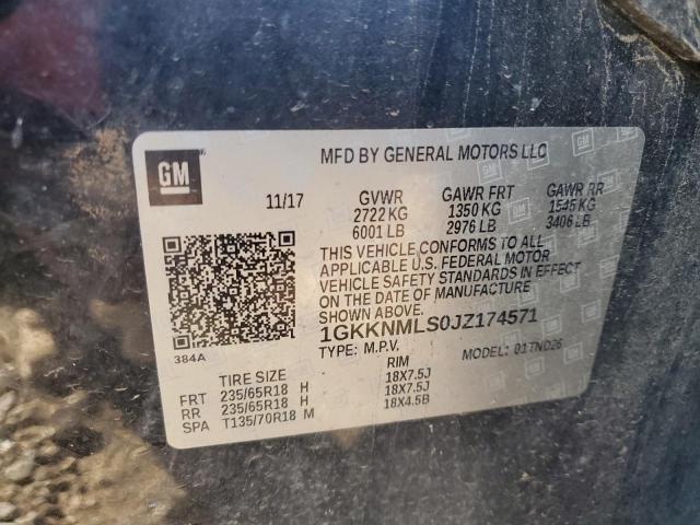 2018 GMC ACADIA SLT 1GKKNMLS0JZ174571