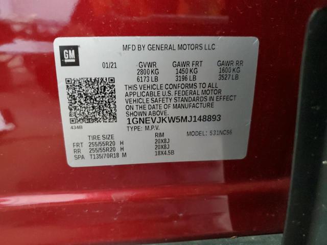 2021 CHEVROLET TRAVERSE R - 1GNEVJKW5MJ148893