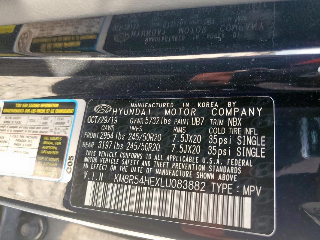 2020 HYUNDAI PALISADE L KM8R54HEXLU083882