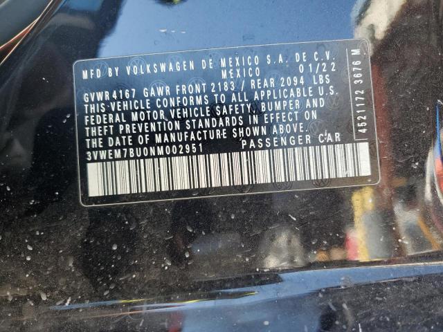 2022 VOLKSWAGEN JETTA SE 3VWEM7BU0NM002951