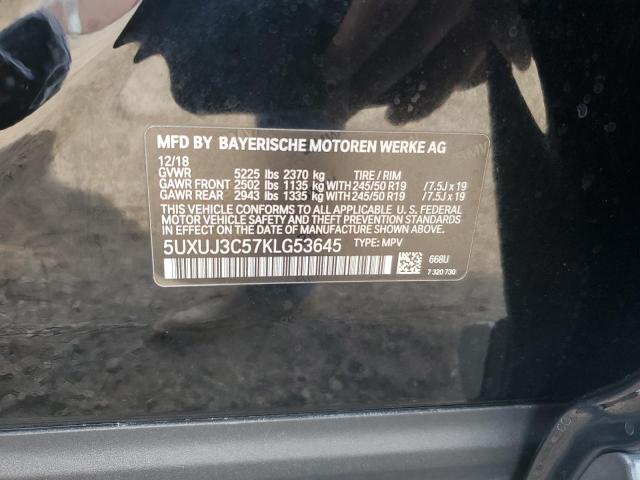 2019 BMW X4 XDRIVE3 5UXUJ3C57KLG53645