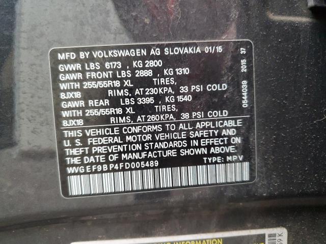 2015 VOLKSWAGEN TOUAREG V6 #3296367116