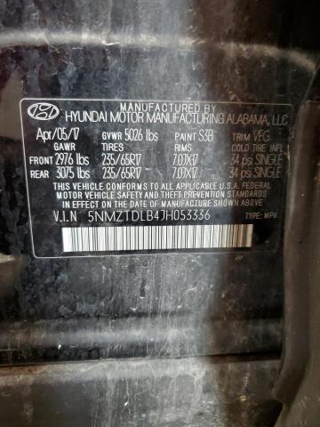 2018 HYUNDAI SANTA FE S 5NMZTDLB4JH053336