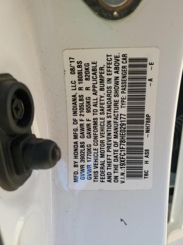 2017 HONDA CIVIC EXL 19XFC1F78HE029177