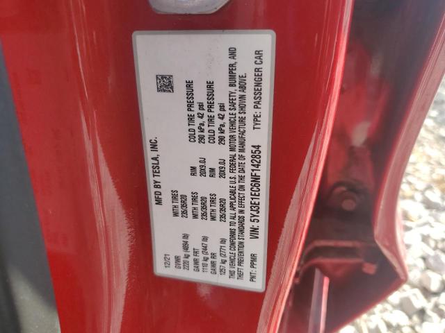 2022 TESLA MODEL 3 5YJ3E1EC6NF142854