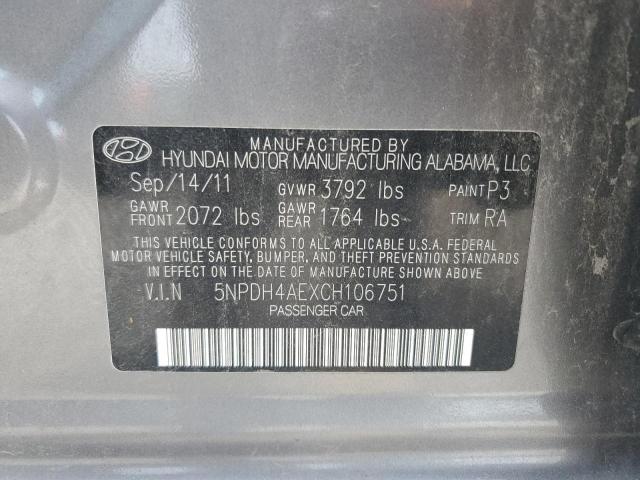 2012 HYUNDAI ELANTRA GLS - 5NPDH4AEXCH106751