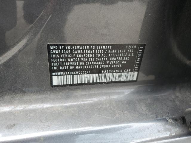 2019 VOLKSWAGEN GOLF R WVWWA7AU6KW227341