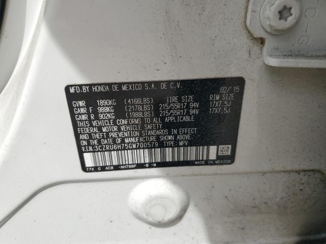 2016 HONDA HR-V EXL 3CZRU6H75GM700579