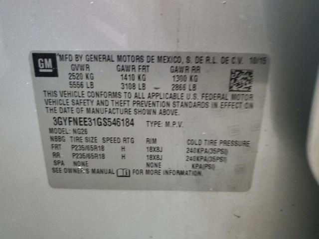 2016 CADILLAC SRX LUXURY - 3GYFNEE31GS546184