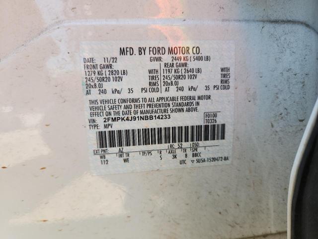 2022 FORD EDGE SEL - 2FMPK4J91NBB14233