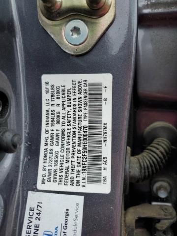 2017 HONDA CIVIC LX 19XFC2F59HE000470