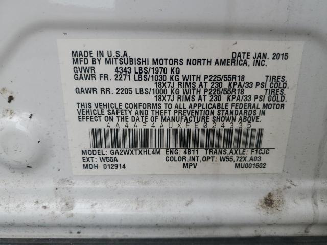 2015 MITSUBISHI OUTLANDER 4A4AP4AUXFE024335