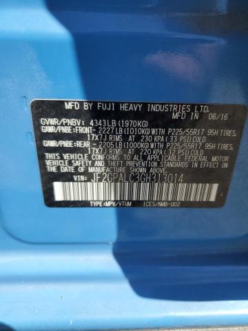 2016 SUBARU CROSSTREK - JF2GPALC3GH313014