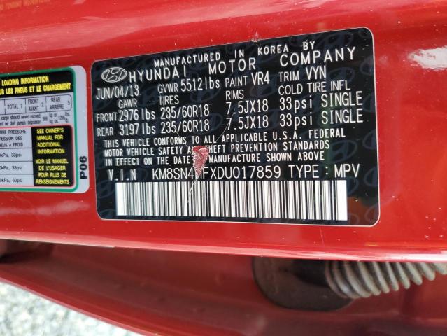 2013 HYUNDAI SANTA FE G - KM8SN4HFXDU017859