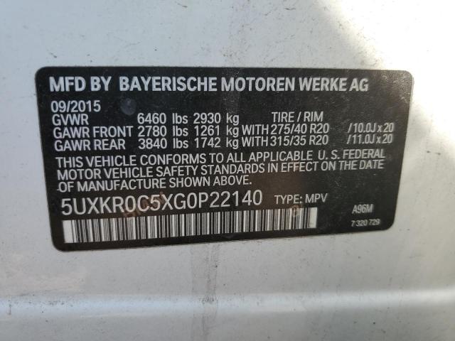 2016 BMW X5 XDRIVE3 5UXKR0C5XG0P22140
