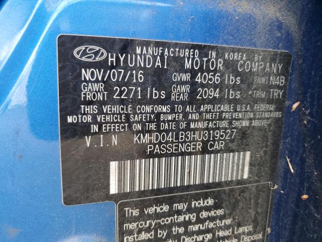 2017 HYUNDAI ELANTRA SP KMHD04LB3HU319527
