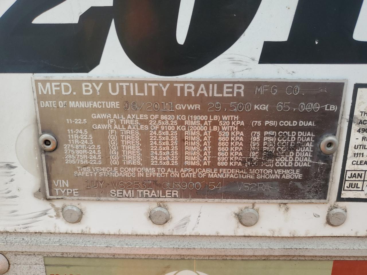 Lot #3225619575 2012 UTILITY VS2RA