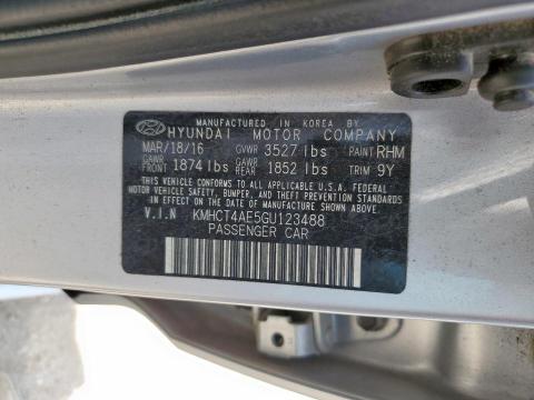 2016 HYUNDAI ACCENT SE KMHCT4AE5GU123488