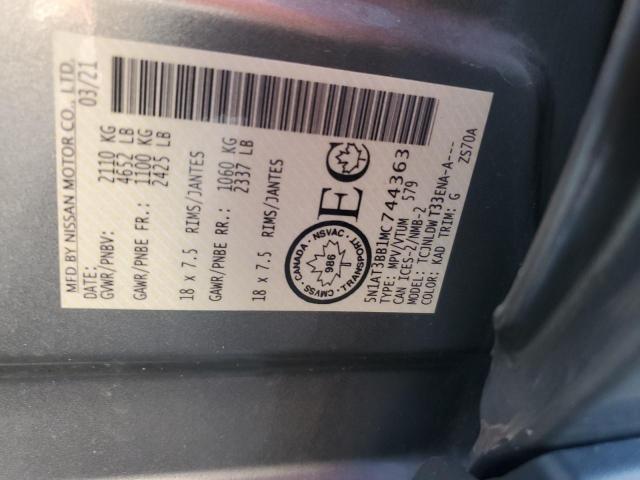 2021 NISSAN ROGUE SV 5N1AT3BB1MC744363