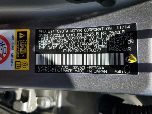 2015 LEXUS ES 350 JTHBK1GG7F2170377