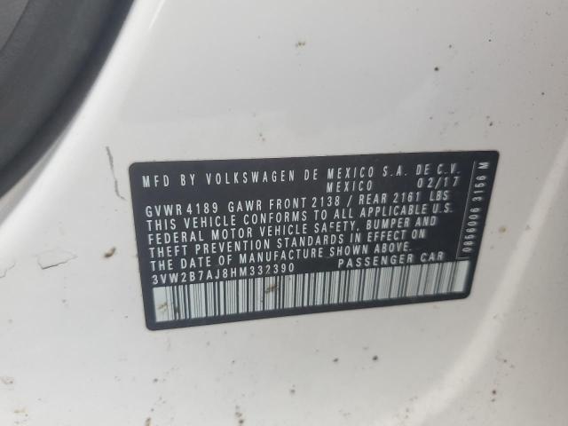 2017 VOLKSWAGEN JETTA S 3VW2B7AJ8HM332390