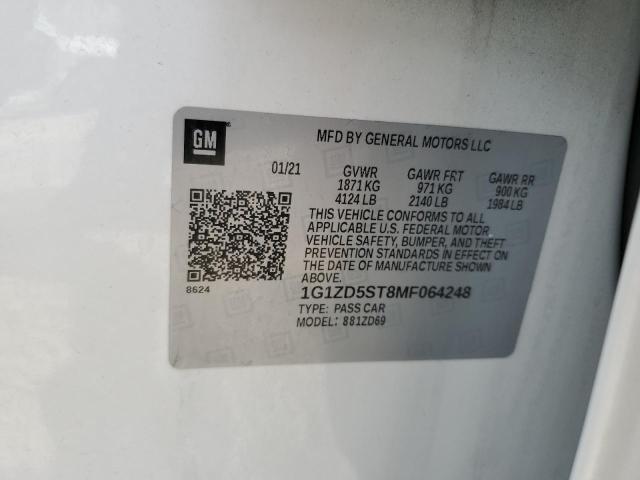 2021 CHEVROLET MALIBU LT 1G1ZD5ST8MF064248