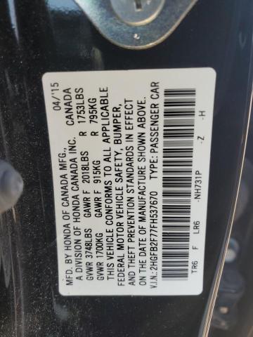 2015 HONDA CIVIC SE 2HGFB2F77FH537670