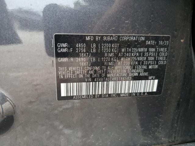 2024 SUBARU OUTBACK ON 4S4BTALC4R3186502