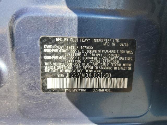 2015 SUBARU XV CROSSTR JF2GPAMC0F8321200