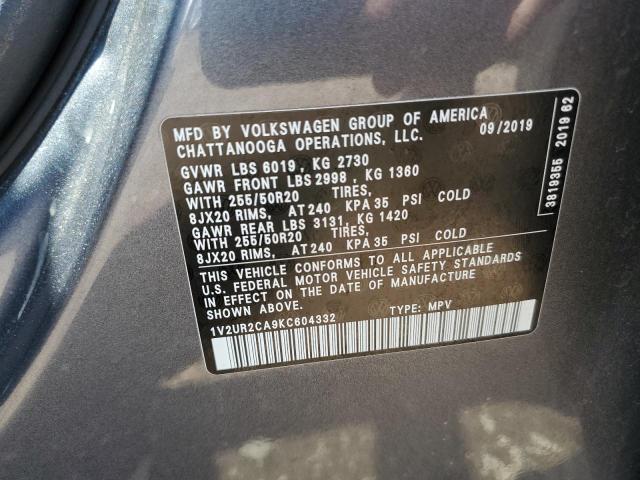 2019 VOLKSWAGEN ATLAS SE - 1V2UR2CA9KC604332