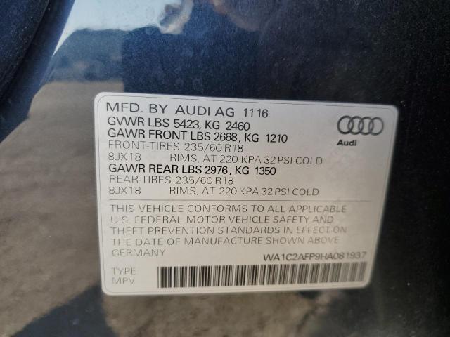 2017 AUDI Q5 PREMIUM WA1C2AFP9HA081937