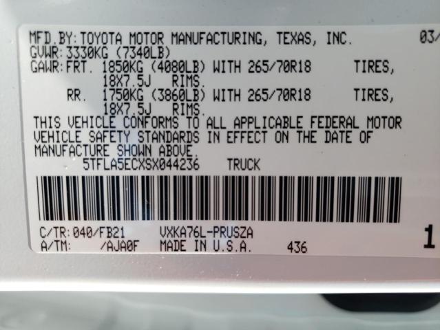 2025 TOYOTA TUNDRA CRE 5TFLA5ECXSX044236
