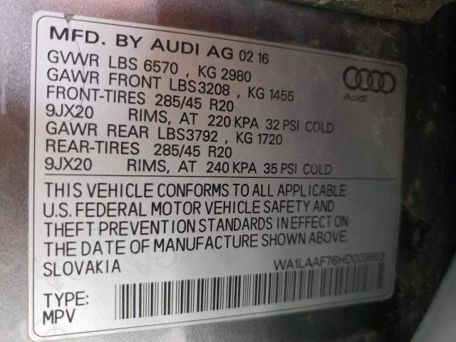 2017 AUDI Q7 PREMIUM WA1LAAF76HD009563