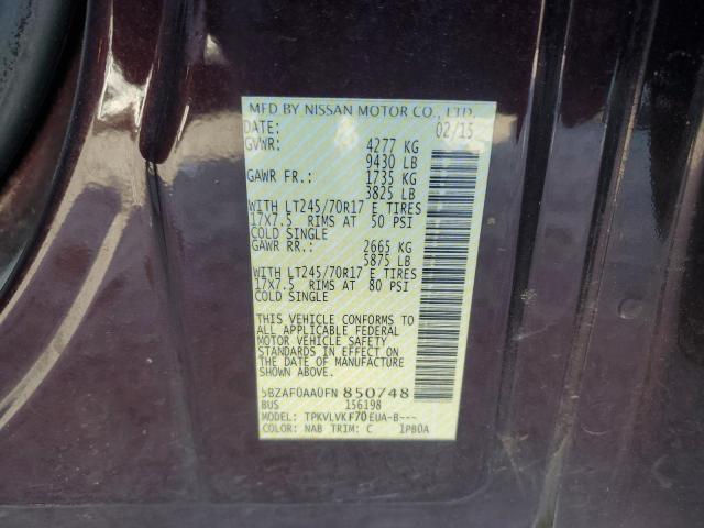 2015 NISSAN NV 3500 S - 5BZAF0AA0FN850748