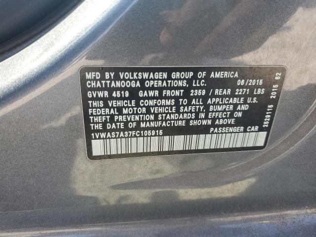2015 VOLKSWAGEN PASSAT S - 1VWAS7A37FC105915