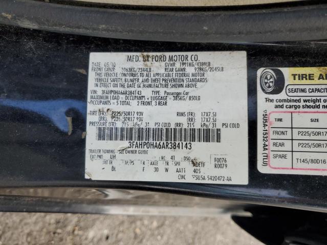 2010 FORD FUSION SE - 3FAHP0HA6AR384143