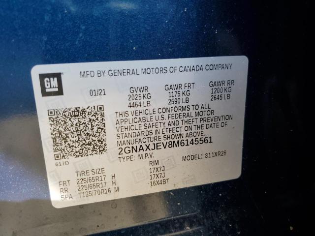 2021 CHEVROLET EQUINOX LT 2GNAXJEV8M6145561